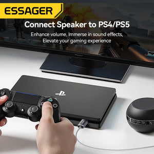 Essager USB Sound Card External 3.5mm USB Adapter Earphone Micphone Speaker Audio Interfacer for PS4 Laptop Computer Sound Card