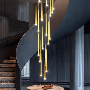 Modern ring stairs led lights pendant light lamps for living room led Chandeliers for dining room hanging light indoor lighting