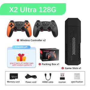 X2 Ultra Video Game Stick Console Or ONLY 2.4G Double Wireless Controller 4K HD30000 Games 128G Retro Games Christmas Gift