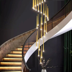 Modern ring stairs led lights pendant light lamps for living room led Chandeliers for dining room hanging light indoor lighting