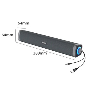 4D Wired Computer Speaker Bar Stereo Sound Subwoofer For Macbook Laptop Notebook PC Music Player PC Soundbar Loudspeaker