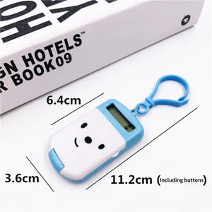 Useful Mini Calculator  Innovative Compact Calculator Keychain  Cartoon Digital Calculator with Key Ring - Stereotech