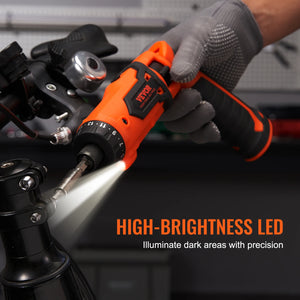 VEVOR Cordless Screwdriver 8V 7Nm Electric Screwdriver Rechargeable Set with 82 Accessory Kit and Charging Cable LED Light