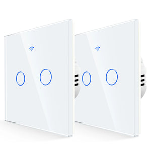 Bingoelec WiFi Smart 2 Way Switch EU 1 2 3 Gang Glass Wall Touch Switches RF433 Remote Control Alexa Google Home Compatible