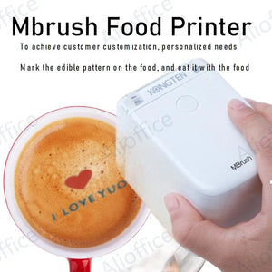 Mbrush Inkjet Coffe Printer Pattern Printer Portable Mini Handheld Color Printer Suitable for Cake Macaron Pattern Custom Print