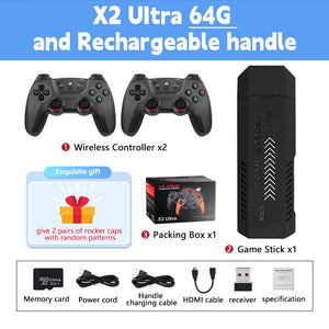 X2 Ultra Video Game Stick Console Or ONLY 2.4G Double Wireless Controller 4K HD30000 Games 128G Retro Games Christmas Gift