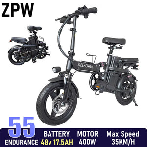 ZPW Ebike K100 400W 48V 30AH Electric bike Adult Fat Tire Folding Electric Bicycle City Commuter Electric Bike Urban Ebike