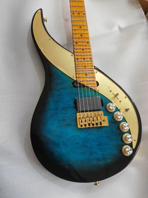 Pro Sky III Emperor Electric Guitar Blue Quilted Maple Top 29 Frets Scalloped Maple Fretboard Professional Quality