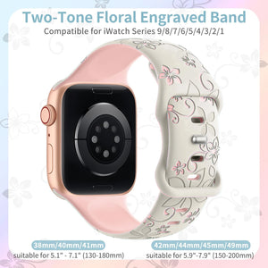 Engraved Strap For Apple Watch Band 40mm 44mm 41mm 49mm 45mm 38mm 42mm silicone bracelet For iwatch series 9 7 se 6 5 4 8 ultra - Stereotech