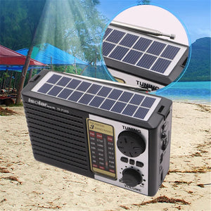 Wireless Bluetooth Speaker LED Flashlight FM AM SW Radio Solar Charging Emergency Radio Full Band High Sensitivity