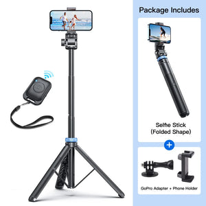 [Newest] Selfie Stick Tripod With Wireless Bluetooth Remote for GoPro Insta360 DJI Action Camera Smart Phone Tripod Stand