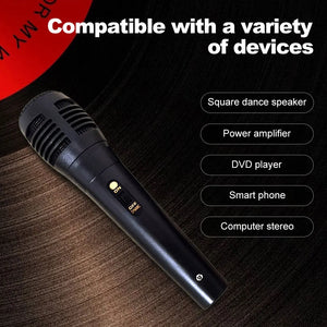 3.5mm/6.5mm Wired Bluetooth Microphone Portable Dynamic Omnidirectional KTV Handheld Megaphone for Karaoke Speech Wedding - Stereotech