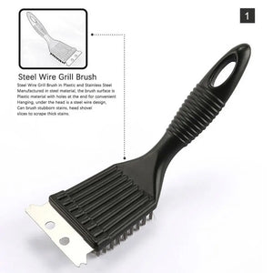BBQ Grill Cleaning Brush Steel Wire Bristles Barbecue Cleaning Brushes Cooking Tool Outdoor Home BBQ Gas Kit Accessories