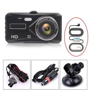 HD 1080P Car DVR Dashcam Video Recorder Rear View Camera 170° Wide Angle Dual Lens 4 Inch Touch Screen Dash Cam Black Box