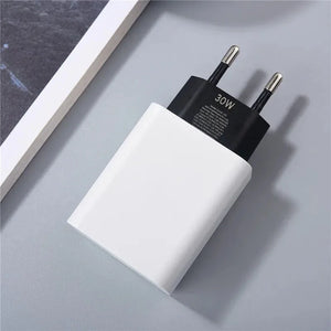 30W For Google Pixel 8 7 6 5 4 Pro A EU Plug Quick Charger 100CM USB C Type C Cable 30W Fast PD Wall Charging Travel Adapter