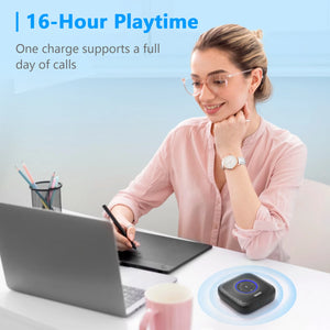 BOYA Blobby Pro Bluetooth Speakerphone with 4 Mics Noise Reduction USB Conference Microphone for Meeting Online Classe Streaming