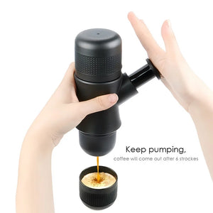 Portable mini hand pressure coffee machine