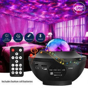 Star Projector, Galaxy Projector for Bedroom, Music Speaker Sound Activated Remote Control/Timer, Starry Night Light Projector