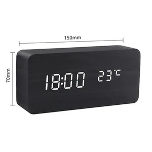 Alarm Clock for Bedrooms Bedside Table Wooden Desk Decor Wake Up Table Clock With Temperature Led Digital Clock Light Dawn