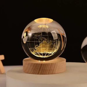 LED Crystal Ball Table Lamp USB Night Light 3D Moon Planet Galaxy Decor for Home Table Lamp Party Toys for Kids Adult Xmas Gifts