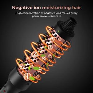 3 in 1 Thermal Brush Heated Curling Iron Brush Ceramic Hair Curler Roller Volumizing Brush Curling Comb Double PTC Curling Brush