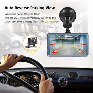 HD 1080P Car DVR Dashcam Video Recorder Rear View Camera 170° Wide Angle Dual Lens 4 Inch Touch Screen Dash Cam Black Box