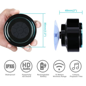 Stereo Wireless Waterproof Speakers For iPhone Samsung Xiaomi Huawei Phone Laptop Shower Suction Cup Speaker FM Radio