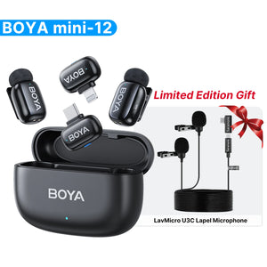 BOYA BOYA Mini Wireless Lavalier Microphone for iPhone Android USB-C Smartphones DSLR Cameras Gaming Live Streaming Youtube Vlog