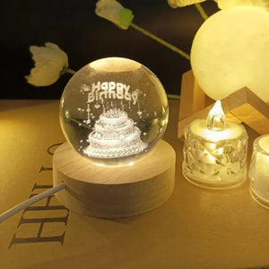 LED Crystal Ball Table Lamp USB Night Light 3D Moon Planet Galaxy Decor for Home Table Lamp Party Toys for Kids Adult Xmas Gifts