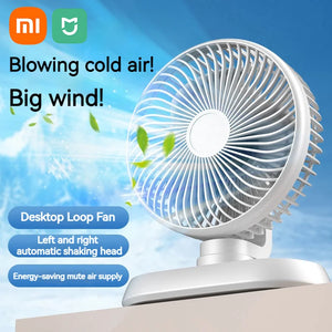 Xiaomi Mijia Fan Recirculating Fan Large Wind Power Can Swing Head Desktop Electric Fan USB/Rechargeable Portable Hanging Fan - Stereotech