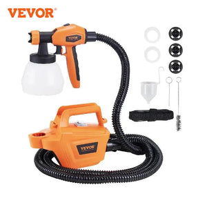 VEVOR HVLP Paint Sprayer 500W/1300W Electric Spray Paint Gun with Air Hose 1300ml Container HVLP Spray Gun for House Painting