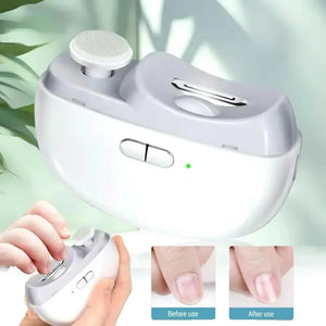 Automatic Nail Clipper Electric Nail Trimmer Polisher 2 in 1 Fingernail Cutter with Led Light for Baby Kids Adults Seniors