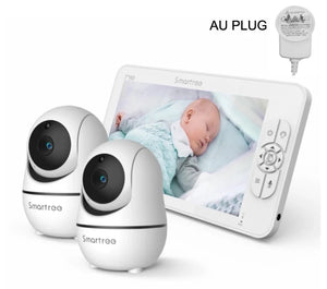 SM70V2 7" 1080P HD Split Screen Video Baby Monitor with two Camera, Hack Proof, Remote Zoom/Pan/Tilt, 4000mAh Battery