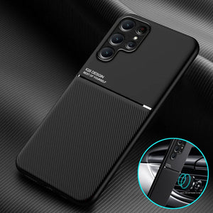 For Samsung Galaxy S24 Ultra 5G Case Leather Magnetic Holder Phone Case For Samsung S24 + Plus S 24 Ultra Shockproof Back Cover