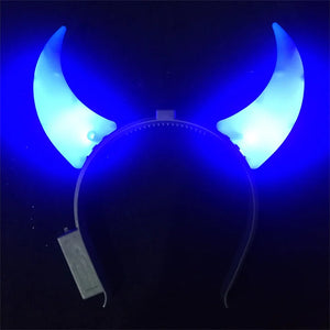 Led Devil Horn Light Up Headband Evil Halloween&Christmas Party Decor Party Glitter Headwear Cosplay Party Costume Hair Hoop