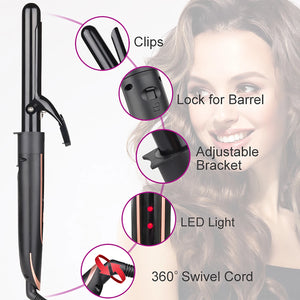 5 in 1 Curling Wand Sets with 3 Barrel Hair Waver, Dual Voltage , Instant Heating, Temp Adjustment ,Hair Crimper Iron for Women