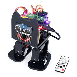 Freenove Bipedal Robot Kit for Raspberry Pi Pico (W), LED Matrix, Obstacle Avoidance, RGB Lights, Buzzer, Speaker, Remote, App