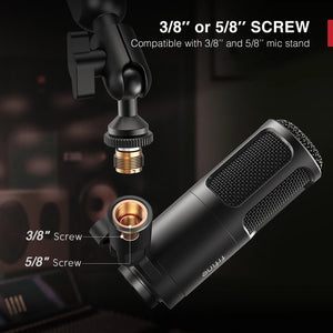 FIFINE XLR Dynamic Microphone,Vocal Podcast Mic with Cardioid Pattern, Metal Mic for Streaming/Dubbing/Video Recording,K669D - Stereotech