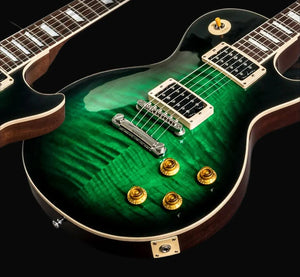 1959 Slash Anaconda Burst Flame Maple Top Green Electric Guitar Dark Brown Mahogany Body, Tuilp Tuners, Chibson Guitars