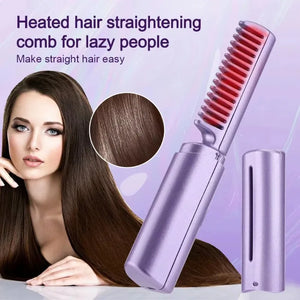 Electric Hot Hair Straighteners Hot Comb And Straightening Brush Heating Straight Curly Negative Ion Hot Straightener USB Charge