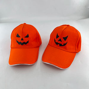 Halloween Light Up Baseball Hat Orange LED Glowing Pumpkin Baseball Cap Kids Halloween Party Props Adjustable Neon Hat Costume