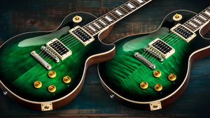 1959 Slash Anaconda Burst Flame Maple Top Green Electric Guitar Dark Brown Mahogany Body, Tuilp Tuners, Chibson Guitars