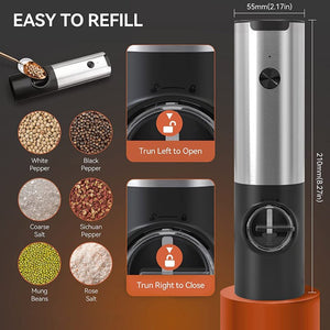 Electric Salt Grinder 2 Bottles Set - Stereotech