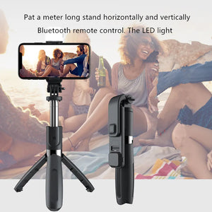 YLW  Wireless Bluetooth Handheld Gimbal Stabilizer Mobile Phone Selfie Stick tripod with fill light shutter for IOS Android - Stereotech