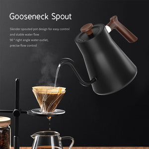 0.9L Electric Gooseneck Kettle 1200W Water Boiler NTC Temperature Control LCD Display Auto Shut Off Pour Over Coffee Tea Kettle - Stereotech