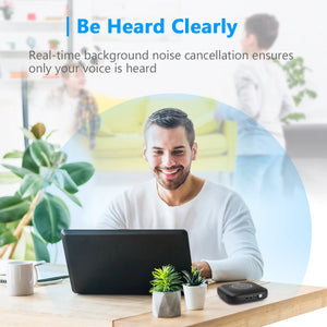 BOYA Blobby Pro Bluetooth Speakerphone with 4 Mics Noise Reduction USB Conference Microphone for Meeting Online Classe Streaming