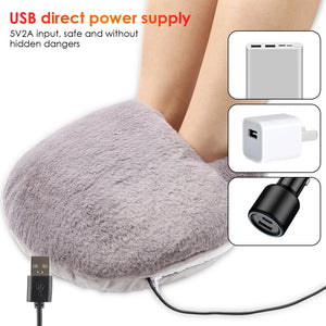 USB Foot Warmer Electric Heating Shoes Artifact Winter Device Dispel Cold Soft Velvet Washable Office Study Room