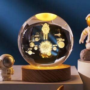 LED Crystal Ball Table Lamp USB Night Light 3D Moon Planet Galaxy Decor for Home Table Lamp Party Toys for Kids Adult Xmas Gifts