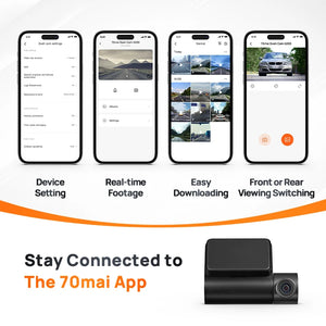 Global 70mai Dash Cam A200 Dual-channel Record 1080P HDR 2'' IPS Screen 24H Parking Monitor 70mai Car DVR A200 WIFI APP 130° FOV
