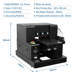 A4 UV Printer For Epson XP600 Printing Machine UV Flatbed Printer with Varnish UV DTF Printer For Wood Metal Acrylic Phone Case